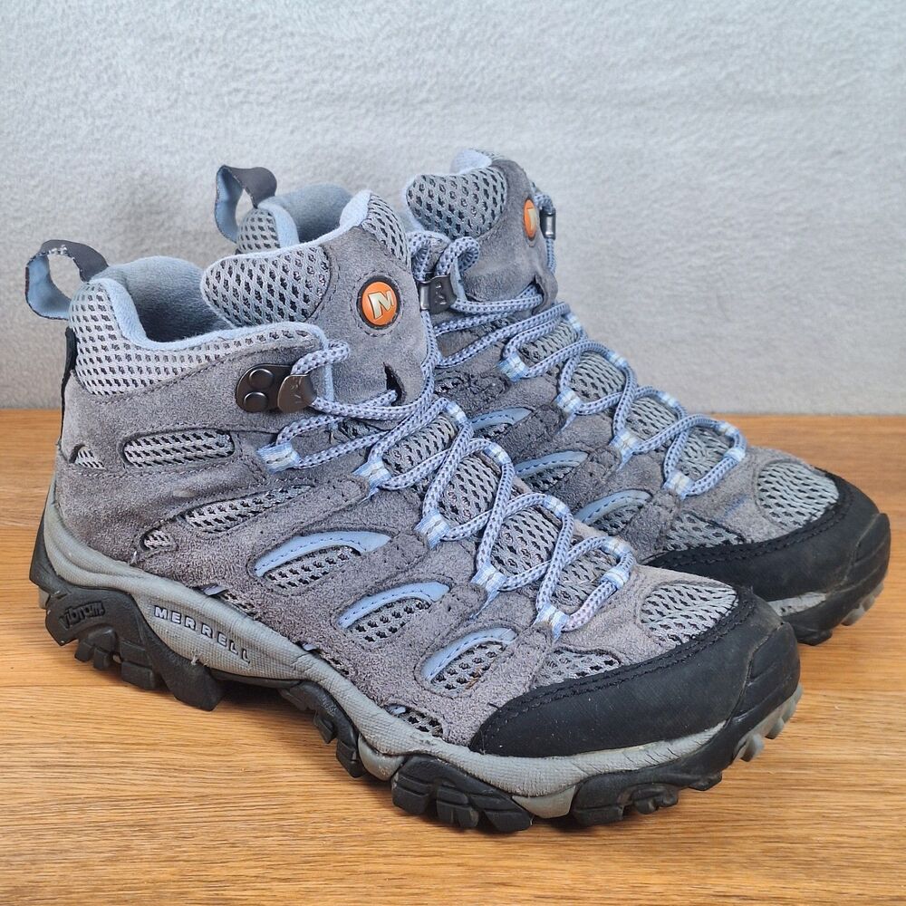 Merrell Moab 2 Mid Women's 6 EU 36 Waterproof Hiking Boots Gray Periwinkle Shoes